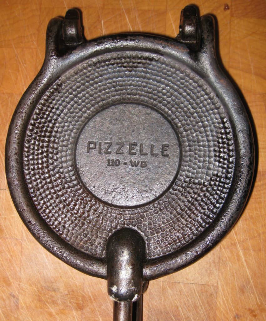 Stovetop Pizzelle Iron made in italy old fashioned way oil